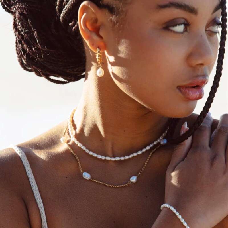 Taboo náhrdelník Atlantis, prírodné, riečne, biele perly tba102 48856560