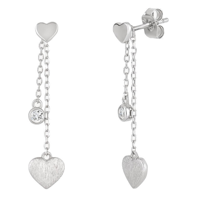 Preciosa Slušivé strieborné náušnice Sweetheart s kubickou zirkóniou 66593801