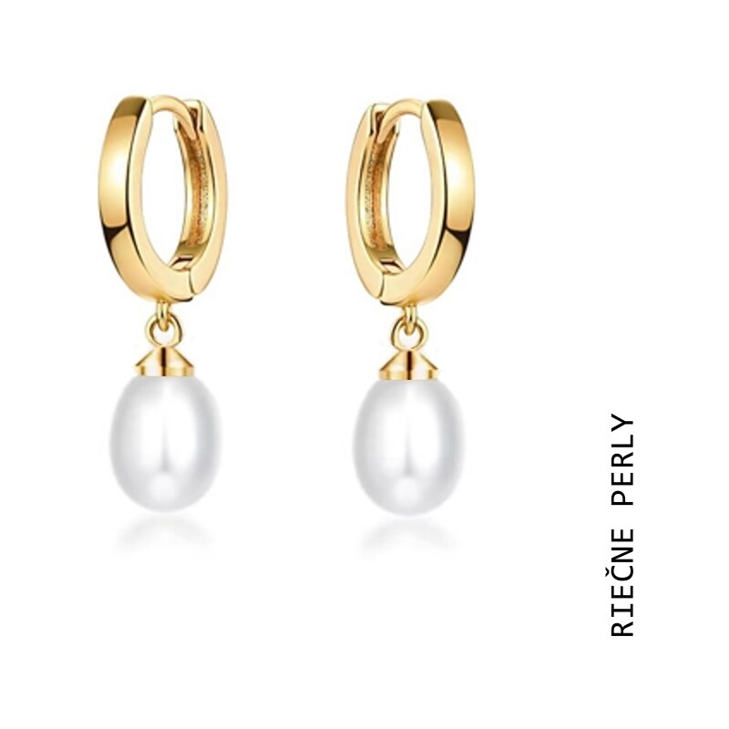 Taboo kruhové náušnice Atlantis, prírodné, riečne, biele perly tba109 48873775