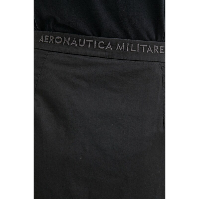 Sukňa Aeronautica Militare čierna farba, midi, rovný strih