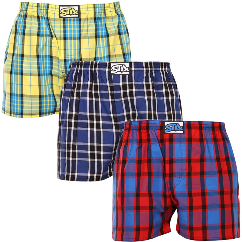 3PACK pánske trenky Styx klasická guma viacfarebné (3A0972) 48895739