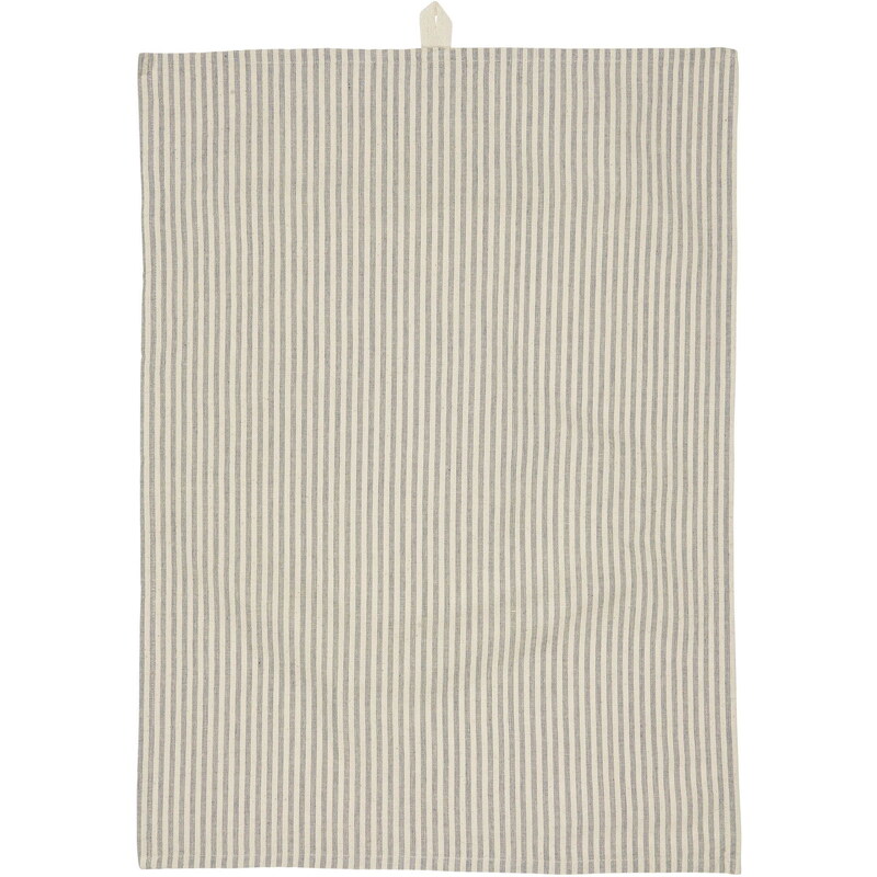 IB LAURSEN Bavlnená utierka Asger Natural/Dusty Blue Stripes 50 x 70 cm