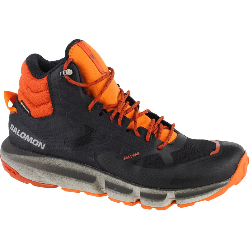 Čierno-oranžové turistické tenisky Salomon Predict Hike Mid Gtx 417368 48900770