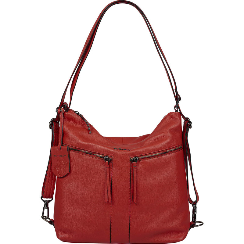 Dámska kožená batôžko kabelka Burkely Markets - červená 49169295