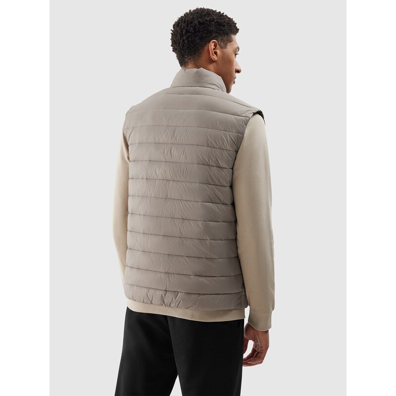 4F Pánska zatepľovacia vesta s recyklovanou výplňou - béžová