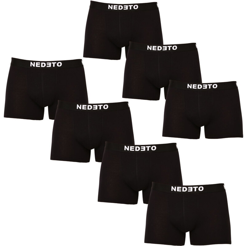 7PACK pánske boxerky Nedeto čierne (7NB001b) 48910521