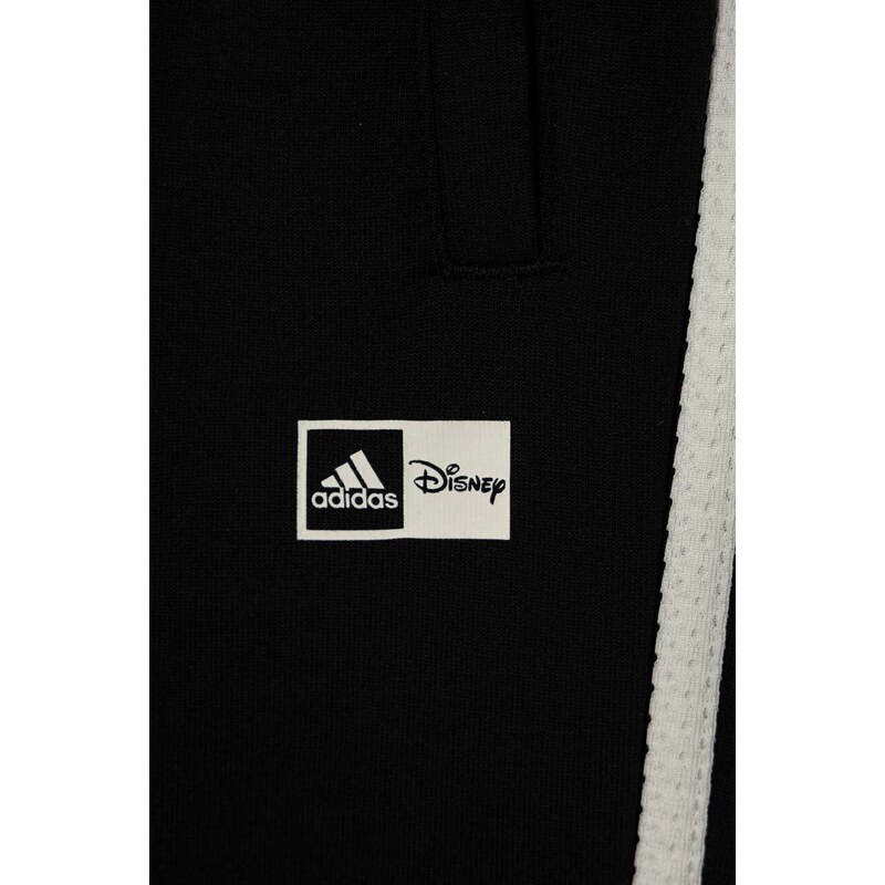 Tepláky adidas x Disney čierna farba, s potlačou