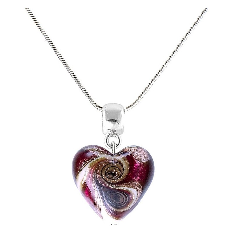 Lampglas Nádherný náhrdelník Raspberry Kiss s perlou Lampglas NLH33 66585706