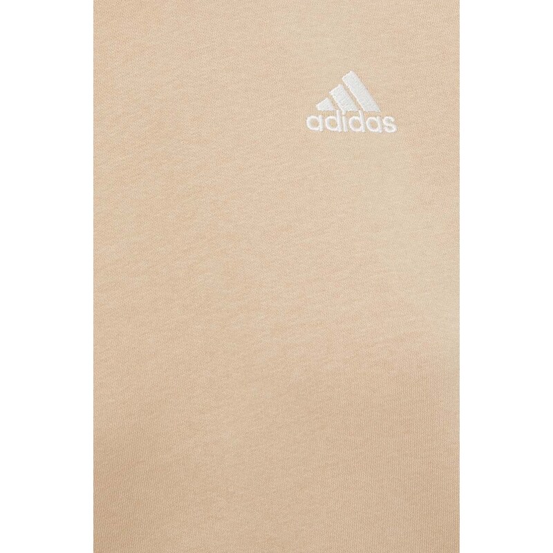 Mikina adidas dámska, béžová farba, vzorovaná, IR6140