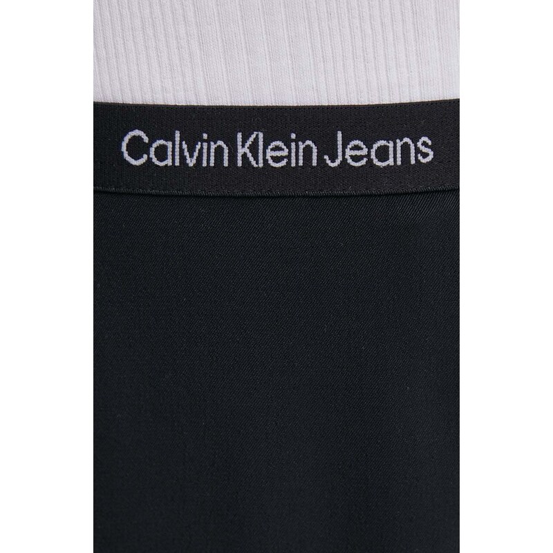Sukňa Calvin Klein Jeans čierna farba, mini, áčkový strih, J20J223143