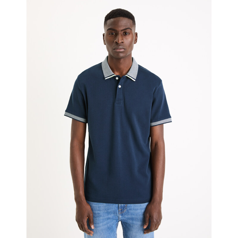 Tmavomodré pánske basic polo tričko Celio Gesort 50560091
