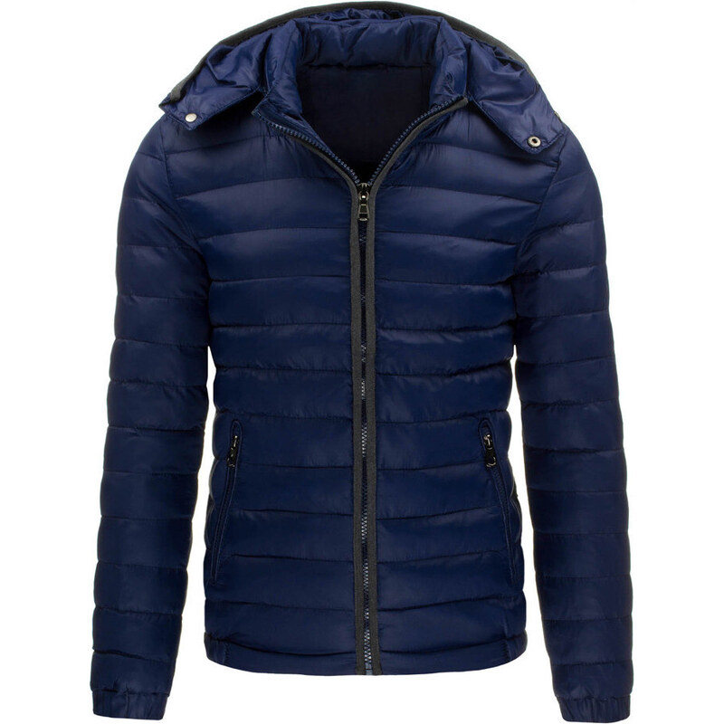 FashionStreet Pánska prechodová prešívaná bunda tmavo modrá - Tmavo 23065881