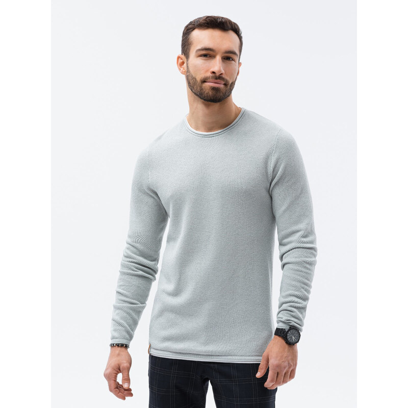 Pánsky sveter E121 Svetlo šedá - Ombre 49793618