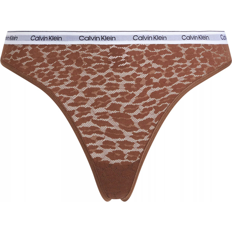 Dámske tangá HIGH LEG THONG 000QD5051E FUA Brown - Calvin Klein 49796753