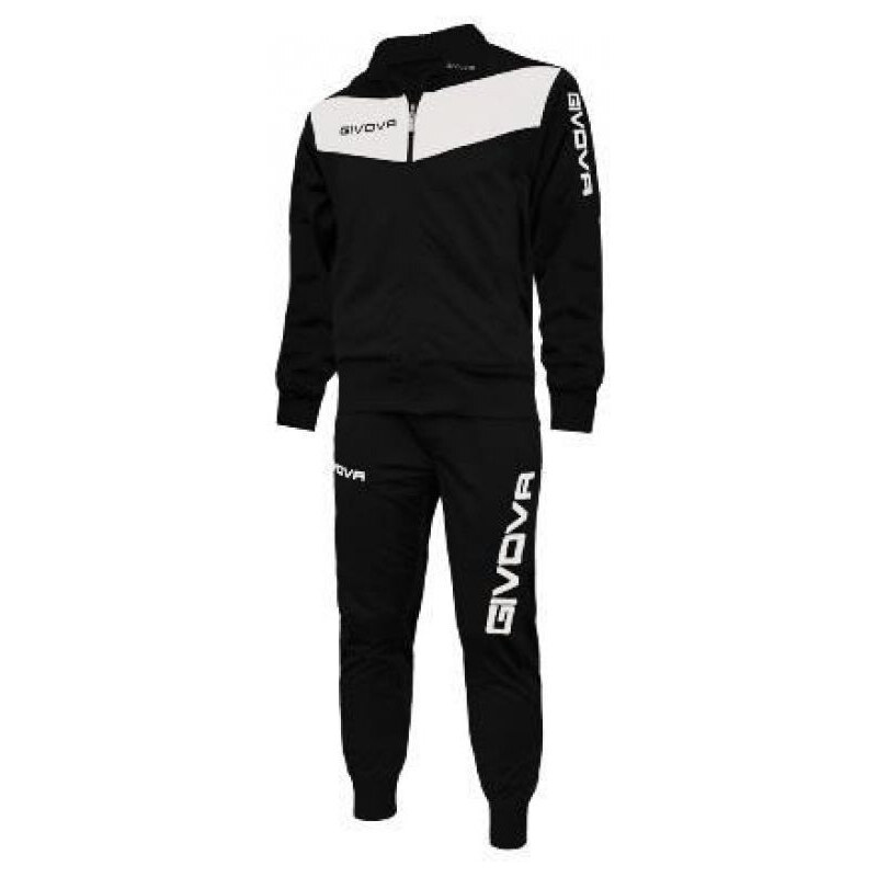 Pánske tepláky Tuta Visa TR018 1003 black and white - Givova 49796763