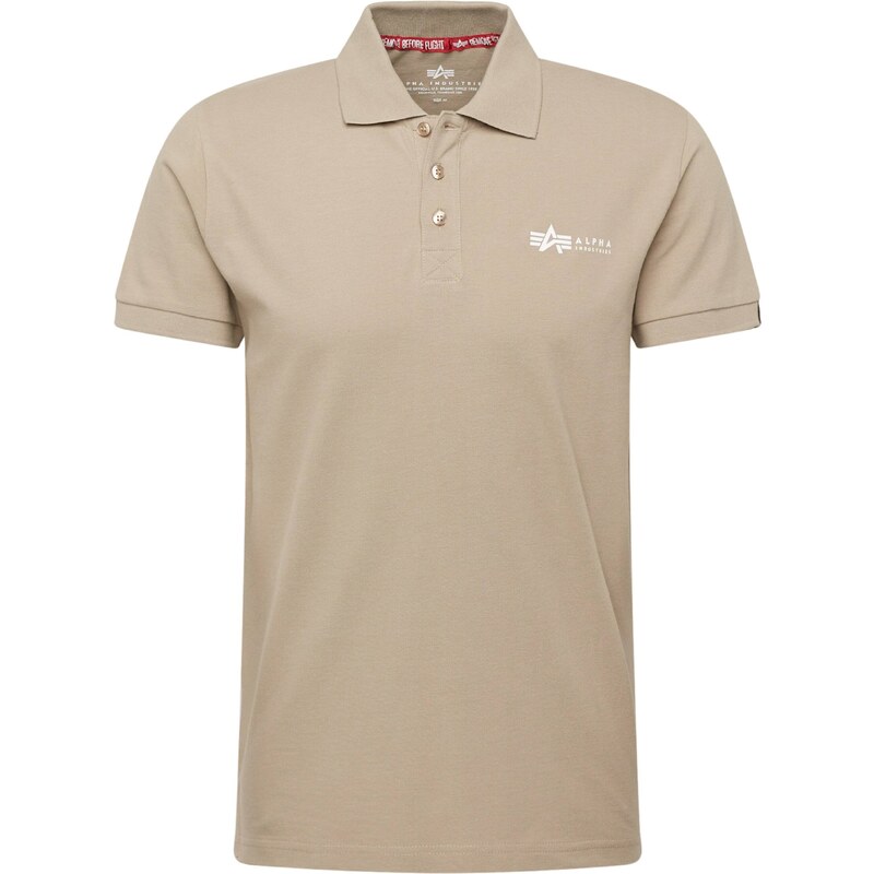 ALPHA INDUSTRIES Tričko béžová / biela 52702187