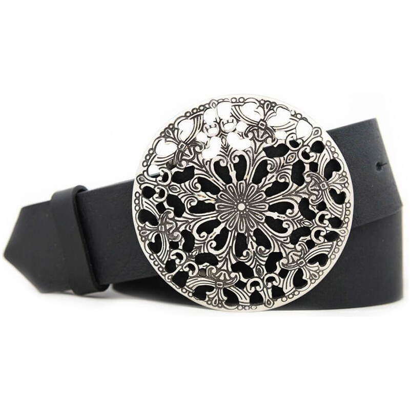 Čierny dámsky kožený opasok (GPD89) 48929334