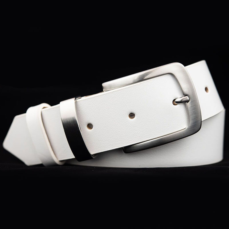 Biely dámsky kožený opasok (GDP87) 48929336