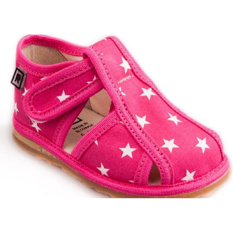 Papučky RAK ružová hviezda suchý zips 46771318