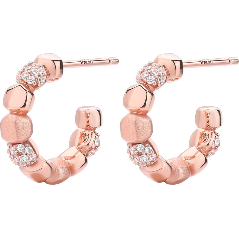 Rosato Bronzové kruhové náušnice so zirkónmi Into the blue RZIB33 66579505