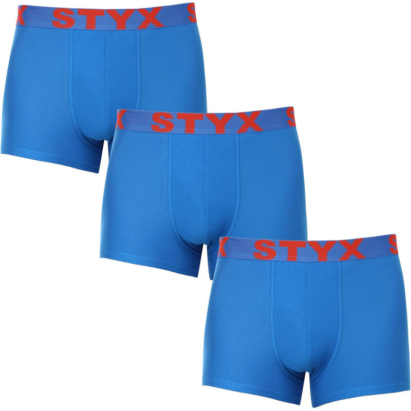 3PACK pánske boxerky Styx športová guma modré (3G1167) 48951160