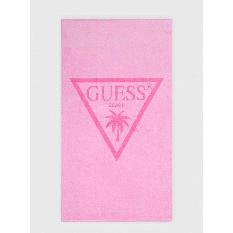 Bavlnený uterák Guess ružová farba, E4GZ03 SG00L