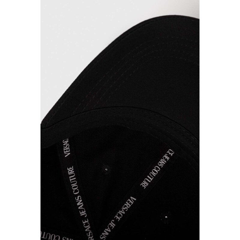 Bavlnená šiltovka Versace Jeans Couture čierna farba, s nášivkou, 76GAZK26 ZG205