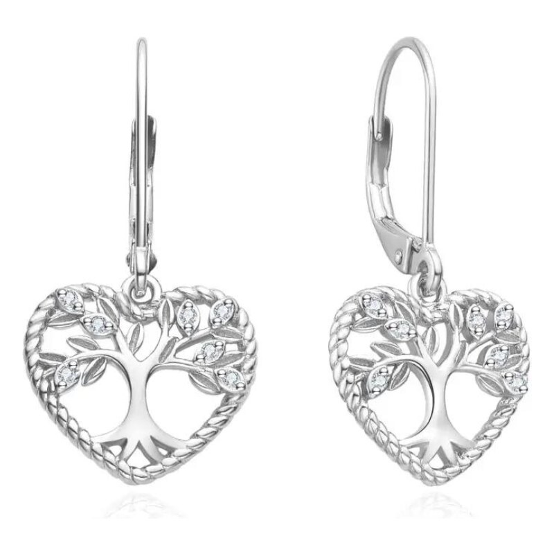 Olivie Strieborné náušnice STROM ŽIVOTA V SRDCI 8335 48961351