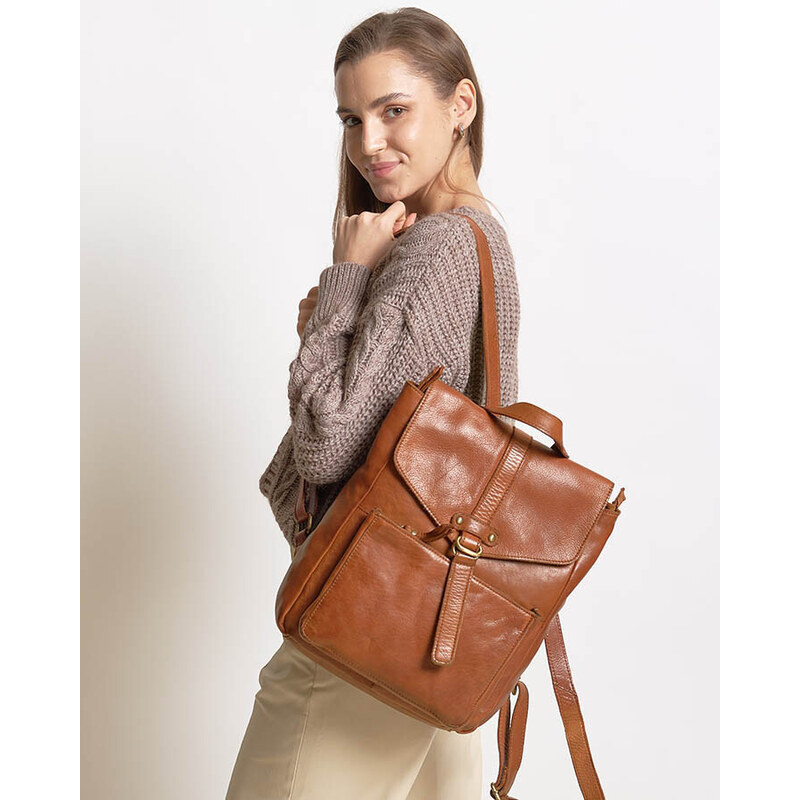 Marco Mazzini handmade MARCO MAZZINI Dámsky kožený batoh A4 | hnedá 48958175