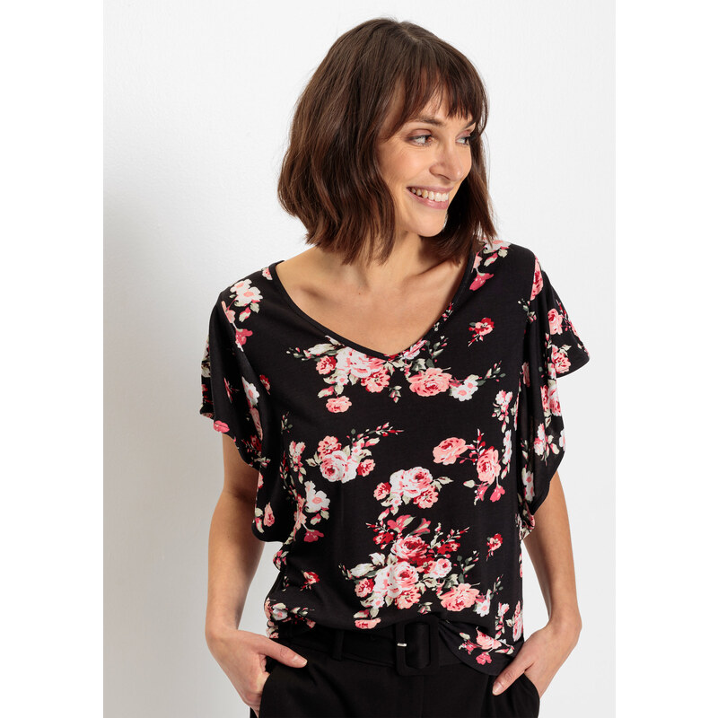 bonprix Tričko z viskózy, farba čierna 47951140