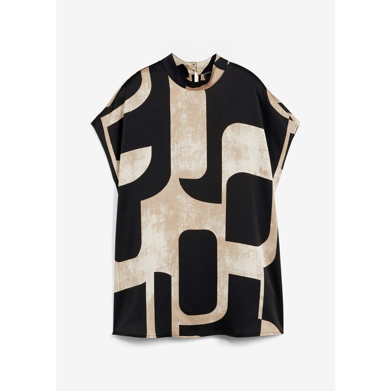 bonprix Tuniková blúzka zo saténu, farba čierna 48958468