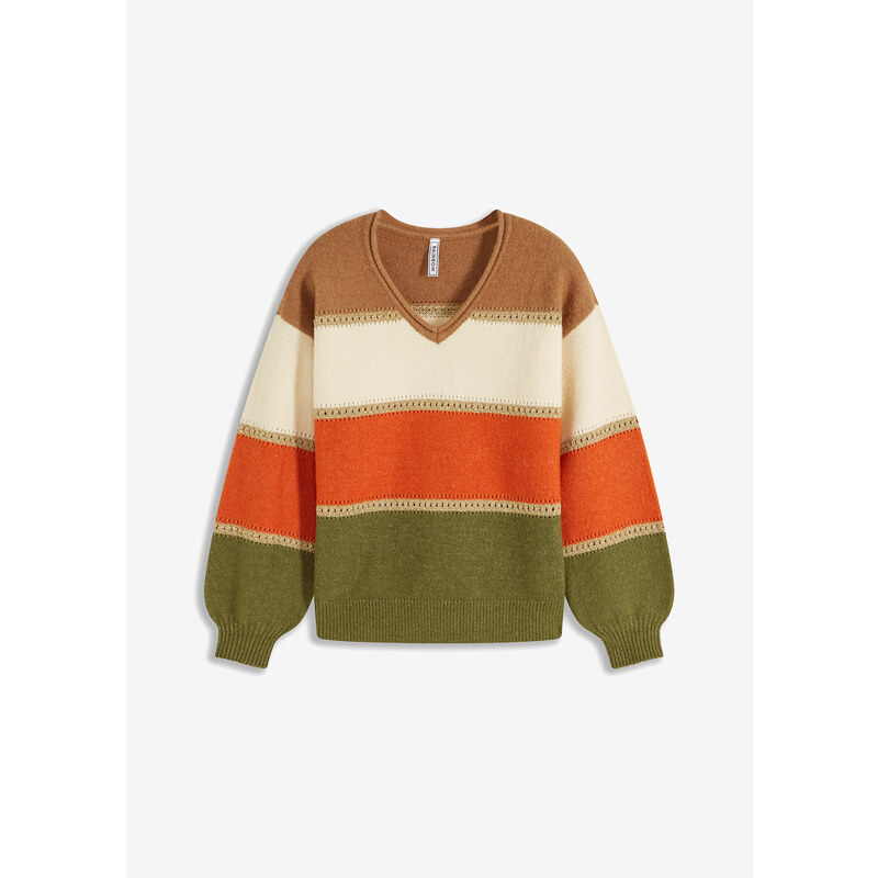 bonprix Pletený pulóver, farba hnedá 48958495