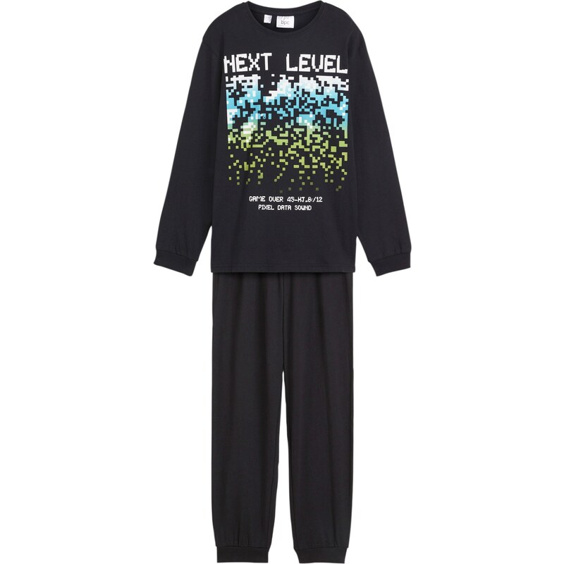 bonprix Pyžamo z čistej bavlny (2-dielne), farba čierna 48958502