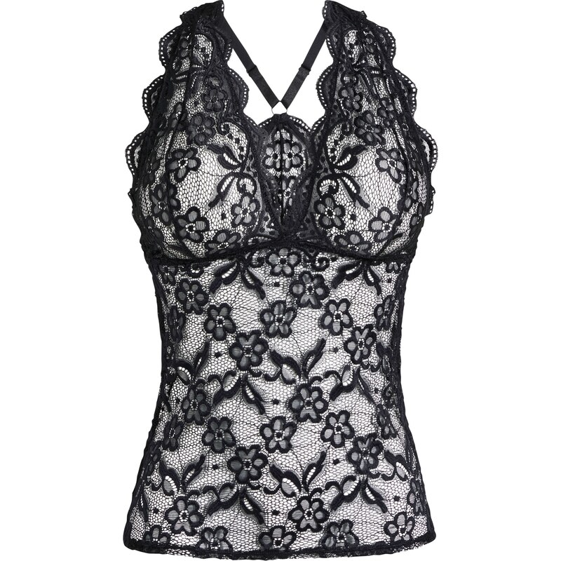 bonprix Čipkovaný top, farba čierna 48958648