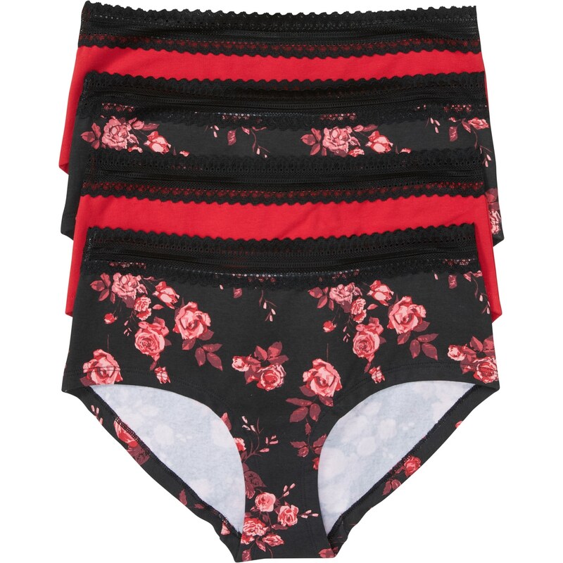 bonprix Maxi nohavičky (4 ks), s bio bavlnou, farba čierna 48958664