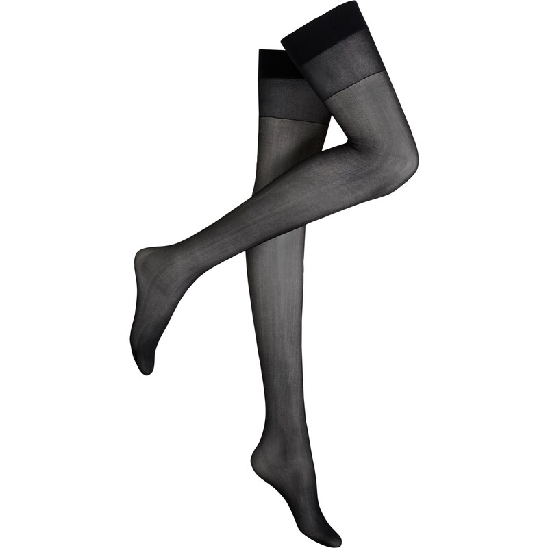 bonprix Podväzkové pančuchy 20 DEN, farba čierna 48958700