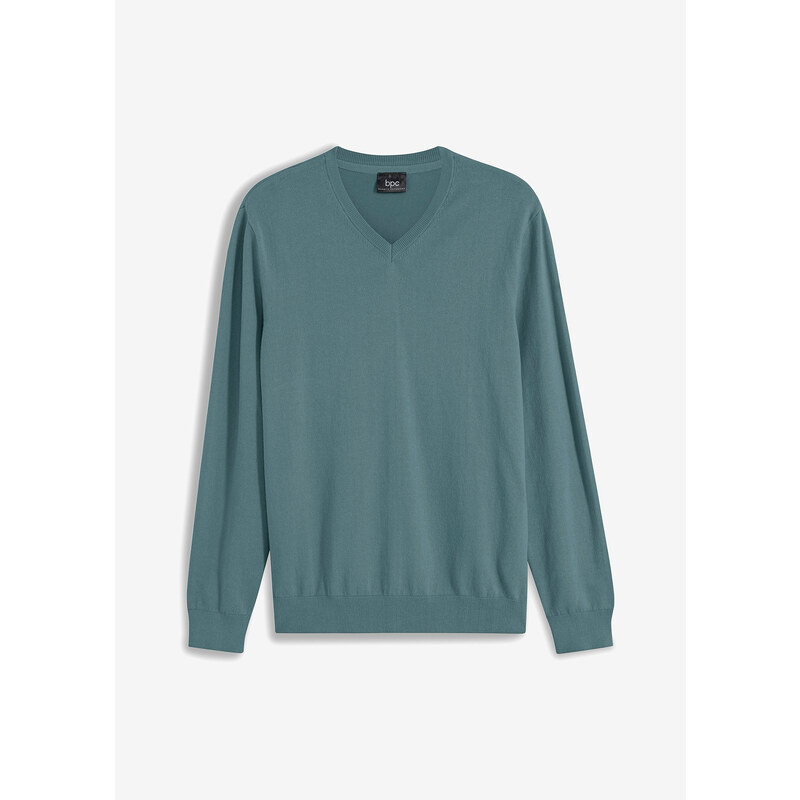 bonprix Pulóver, jemne pletený, z mäkkého mixu bavlny, farba zelená 48958701
