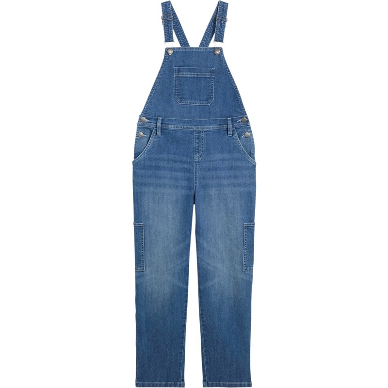 bonprix Džínsy na traky, Mid Waist, farba modrá 48958769