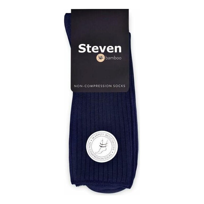 STEVEN Tmavomodré pánske bambusové ponožky Art.165 OX007, NAVY BLUE 41661182