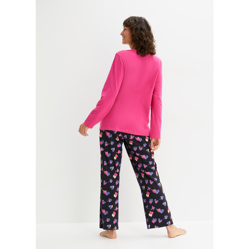 bonprix Pyžamo s čipkou, farba ružová