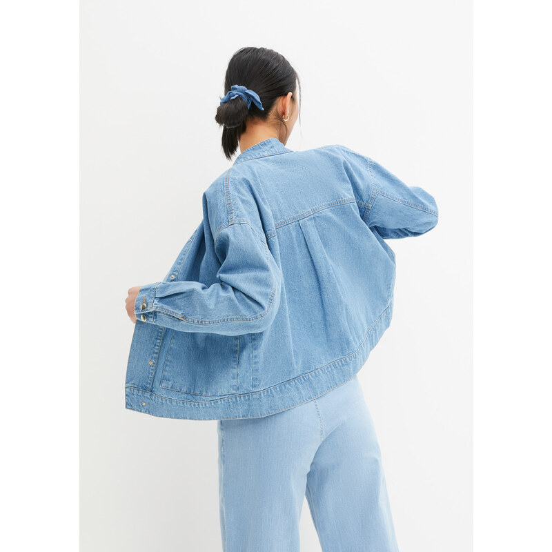 bonprix Džínsová bunda, kapsáčové detaily, farba modrá