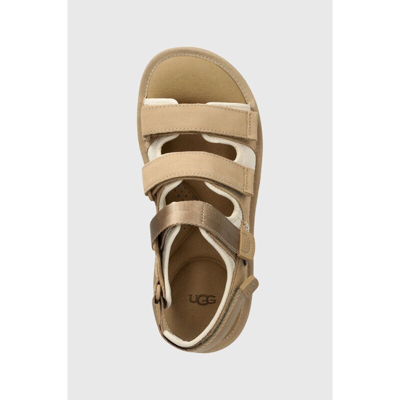 Semišové sandále UGG Goldencoast Multistrap pánske, béžová farba, 1153095