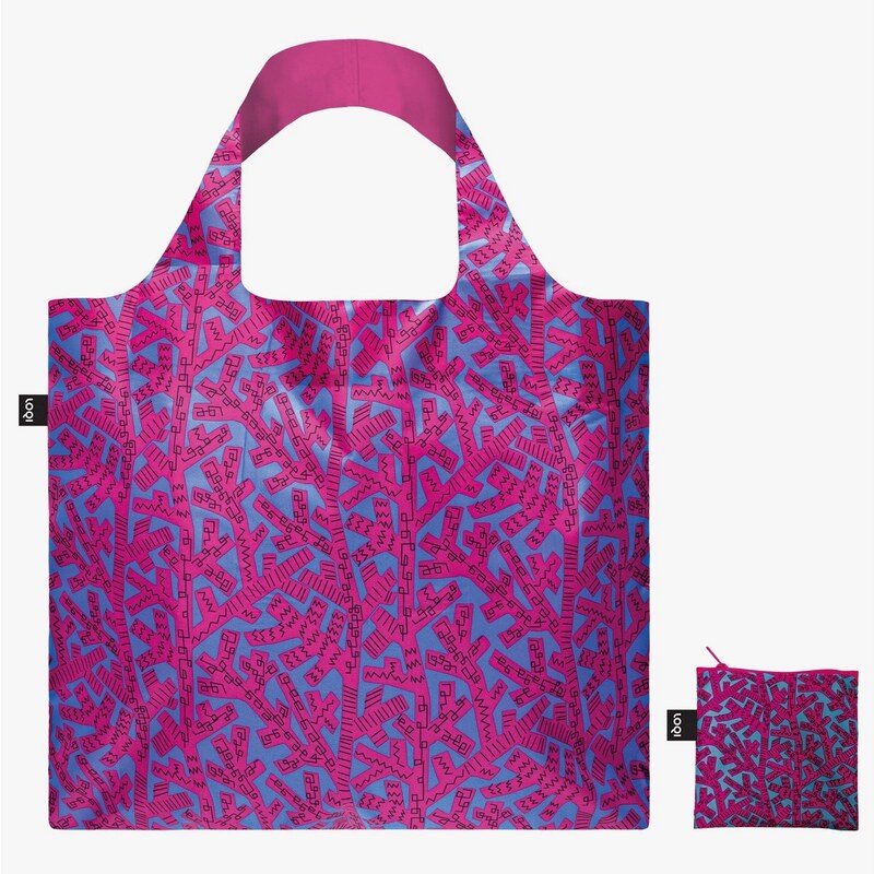 Skladacia nákupná taška LOQI FELICE RIX Pop Pink