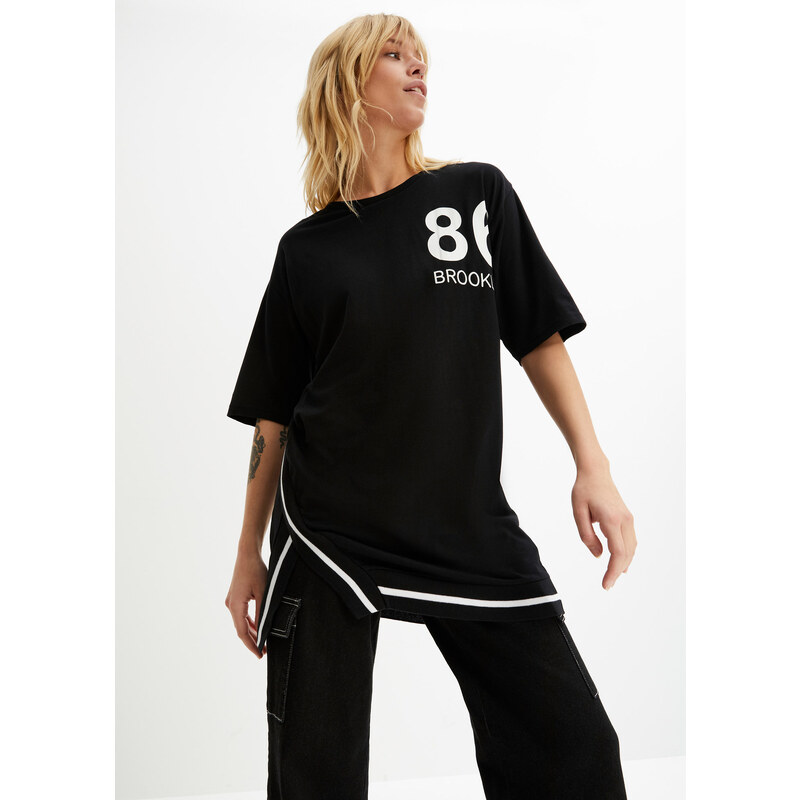 bonprix Tričko oversize z jemného viskózového mixu, farba čierna 44741489