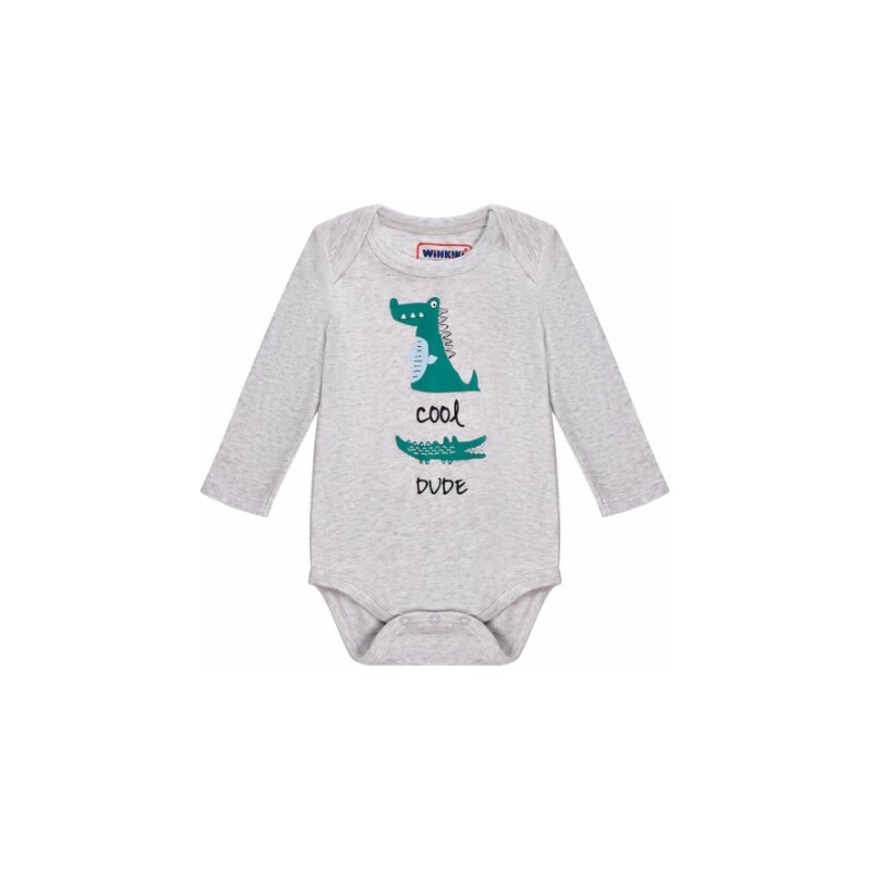 Chlapčenské body s tepláčikmi Winkiki Cool Dude - sivý melanž/navy 48977372
