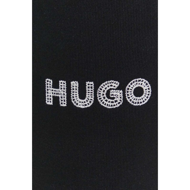 Bavlnené tepláky HUGO čierna farba,jednofarebné,50509965