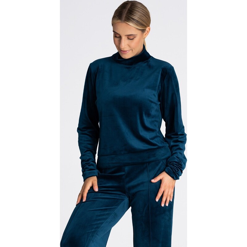 FIGL Tmavomodrý velúrový rolák M967 blue sea 47888898