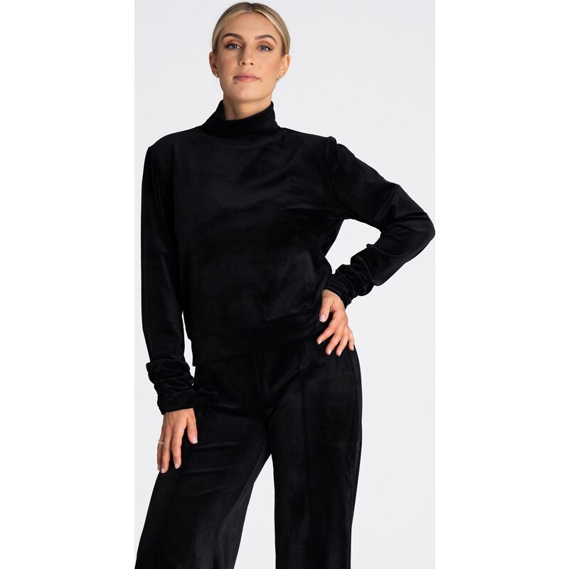 FIGL Čierny velúrový rolák M967 black 47888896