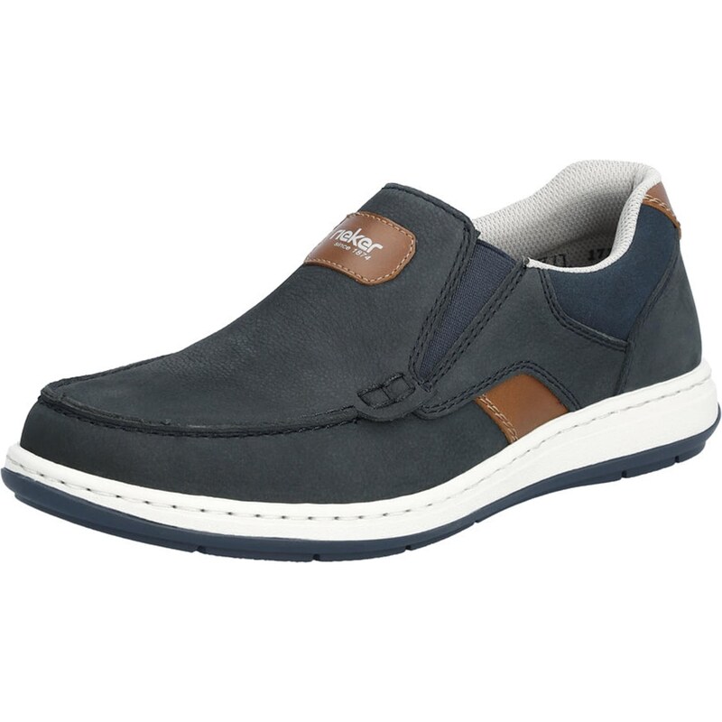 Rieker Slip-on obuv námornícka modrá / hnedá / biela 49326642