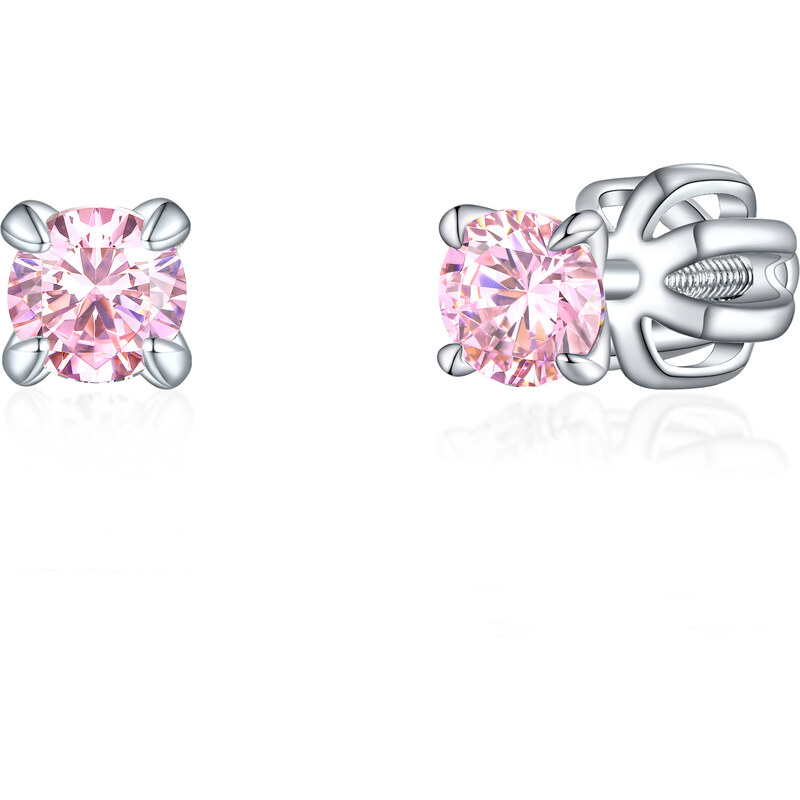 Olivie Strieborné 3mm náušnice PIPPI PINK 8369 48999325